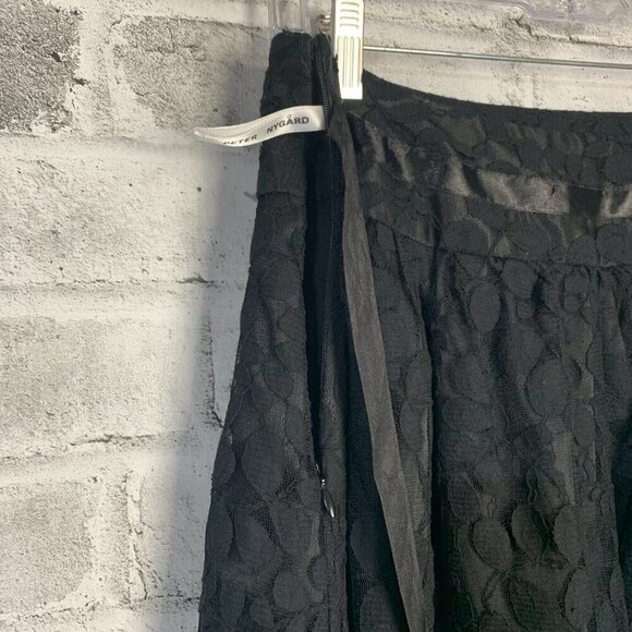 Peter Nygard Sheer Black Lace A-Line Lined Skirt - Picture 6 of 11